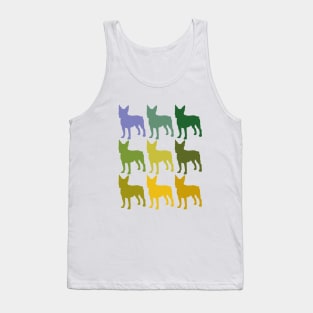 Boston Terrier Dogs in Rainbow Colors Tank Top